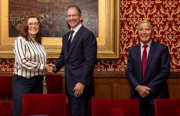 L-R: Rebecca Hickman, RoSPA CEO, Colby Lane, Veriforce CEO and Lord Jordan of Bournville, RoSPA Life President